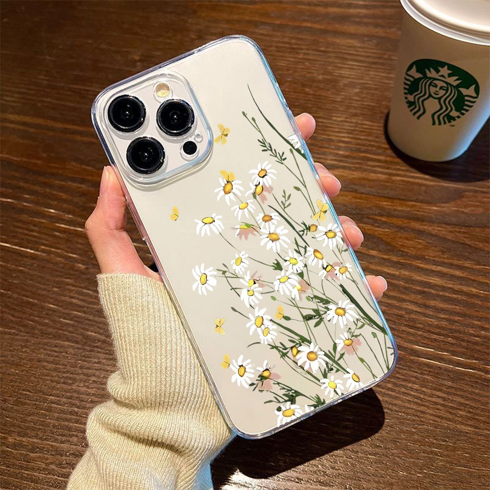 Apple Iphone 16 - Yeni Papatya Desenli Telefon Kılıfı iPhone
